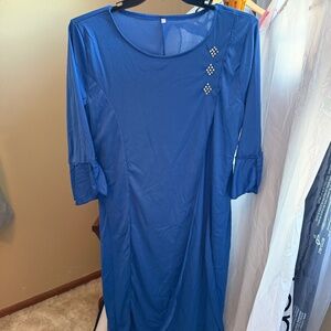 Blue dress with gem accent